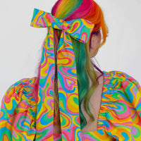 HAIR BOW RAINBOW SWIRLS
