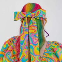 HAIR BOW RAINBOW SWIRLS