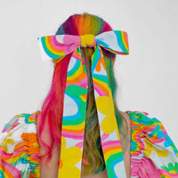HAIR BOW RAINBOW FLOWERS