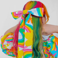 HAIR BOW RAINBOW FLOWERS