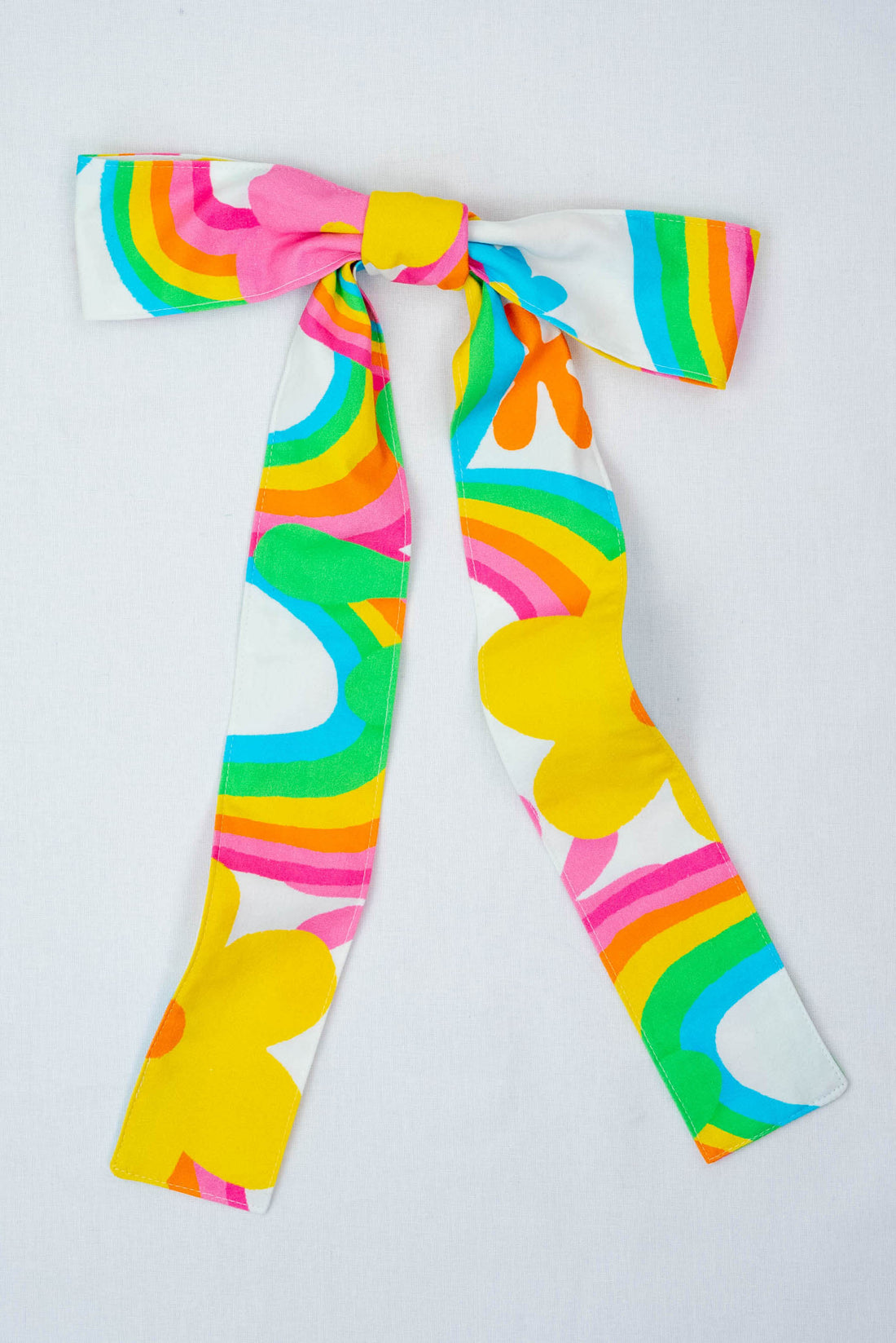 HAIR BOW RAINBOW FLOWERS