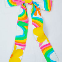 HAIR BOW RAINBOW FLOWERS
