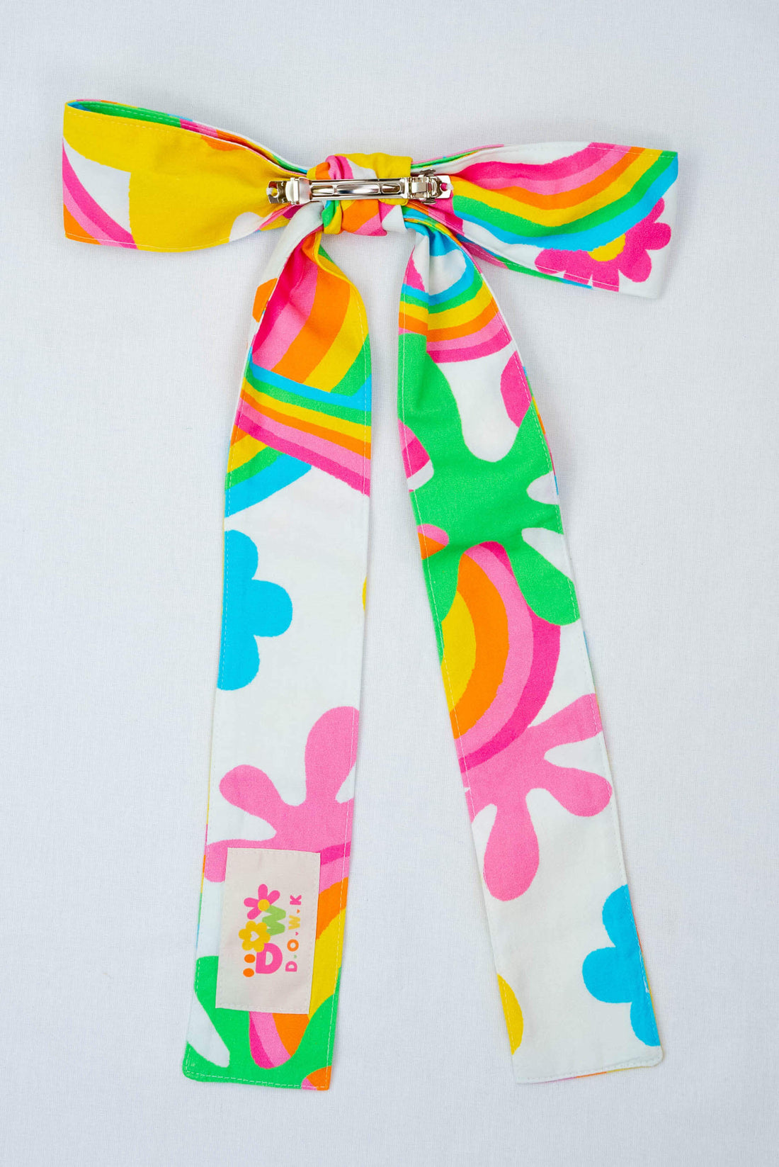 HAIR BOW RAINBOW FLOWERS