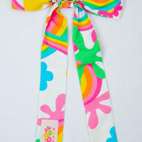 HAIR BOW RAINBOW FLOWERS