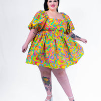 DELIGHTFUL MINI DRESS RAINBOW SWIRLS