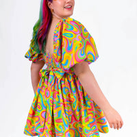 DELIGHTFUL MINI DRESS RAINBOW SWIRLS