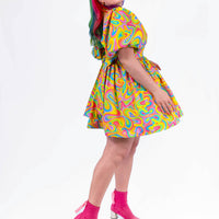 DELIGHTFUL MINI DRESS RAINBOW SWIRLS