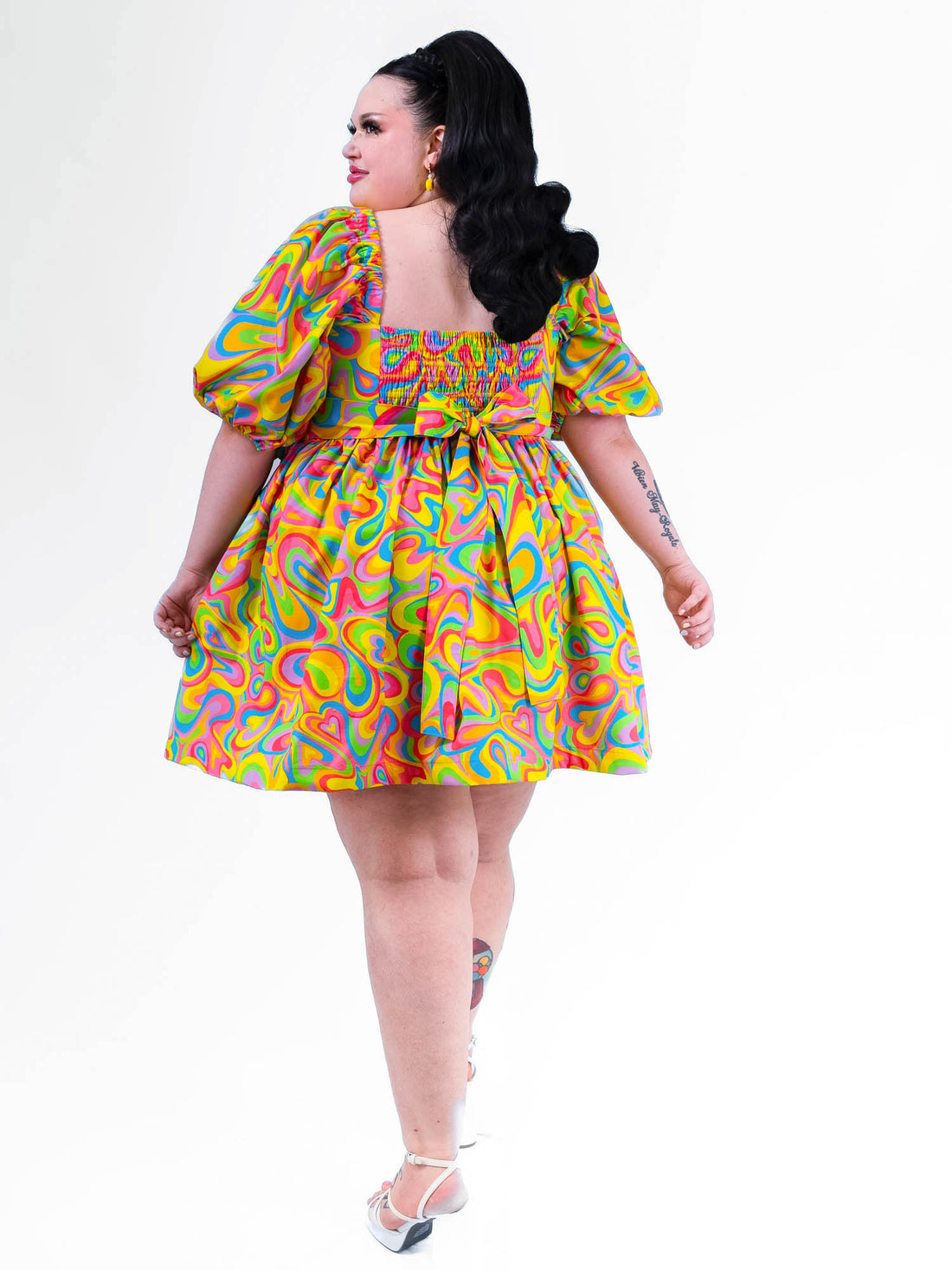 DELIGHTFUL MINI DRESS RAINBOW SWIRLS