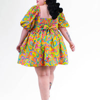 DELIGHTFUL MINI DRESS RAINBOW SWIRLS