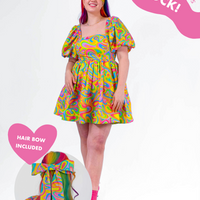 DELIGHTFUL MINI DRESS RAINBOW SWIRLS