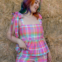 DAYDREAM TOP PINK PLAID