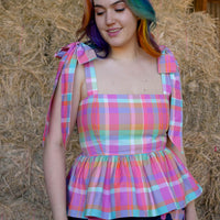 DAYDREAM TOP PINK PLAID