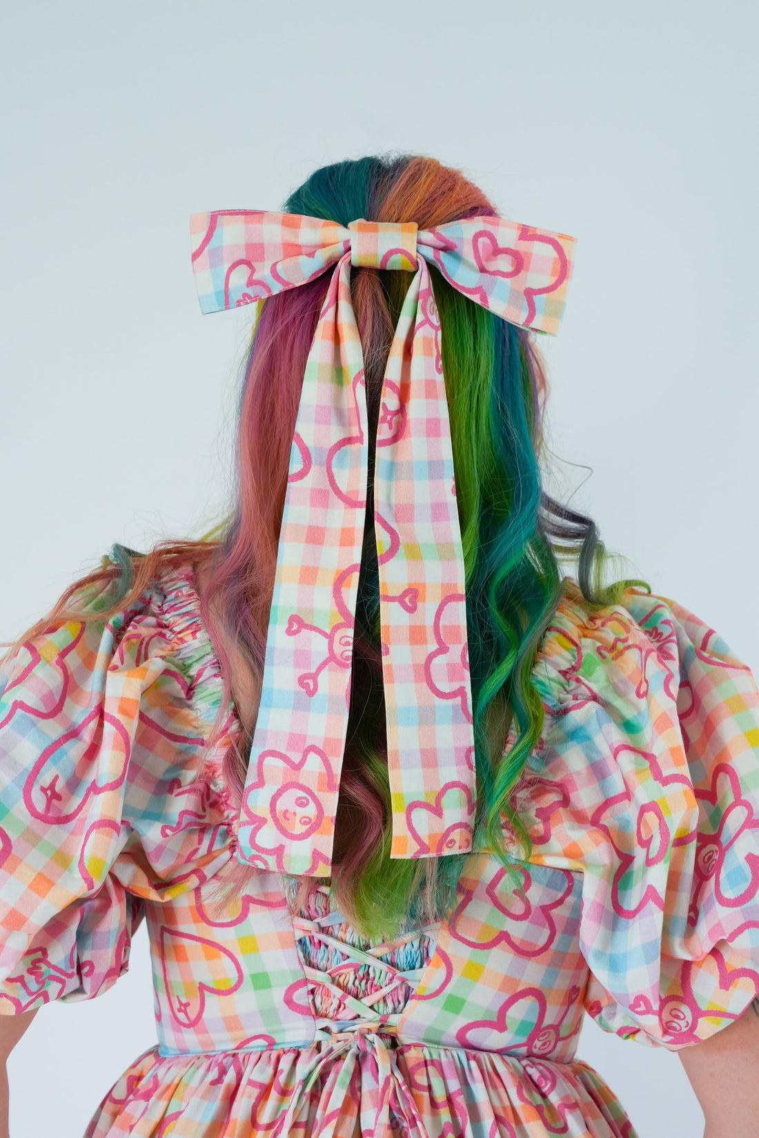 HAIR BOW PASTEL PICNIC