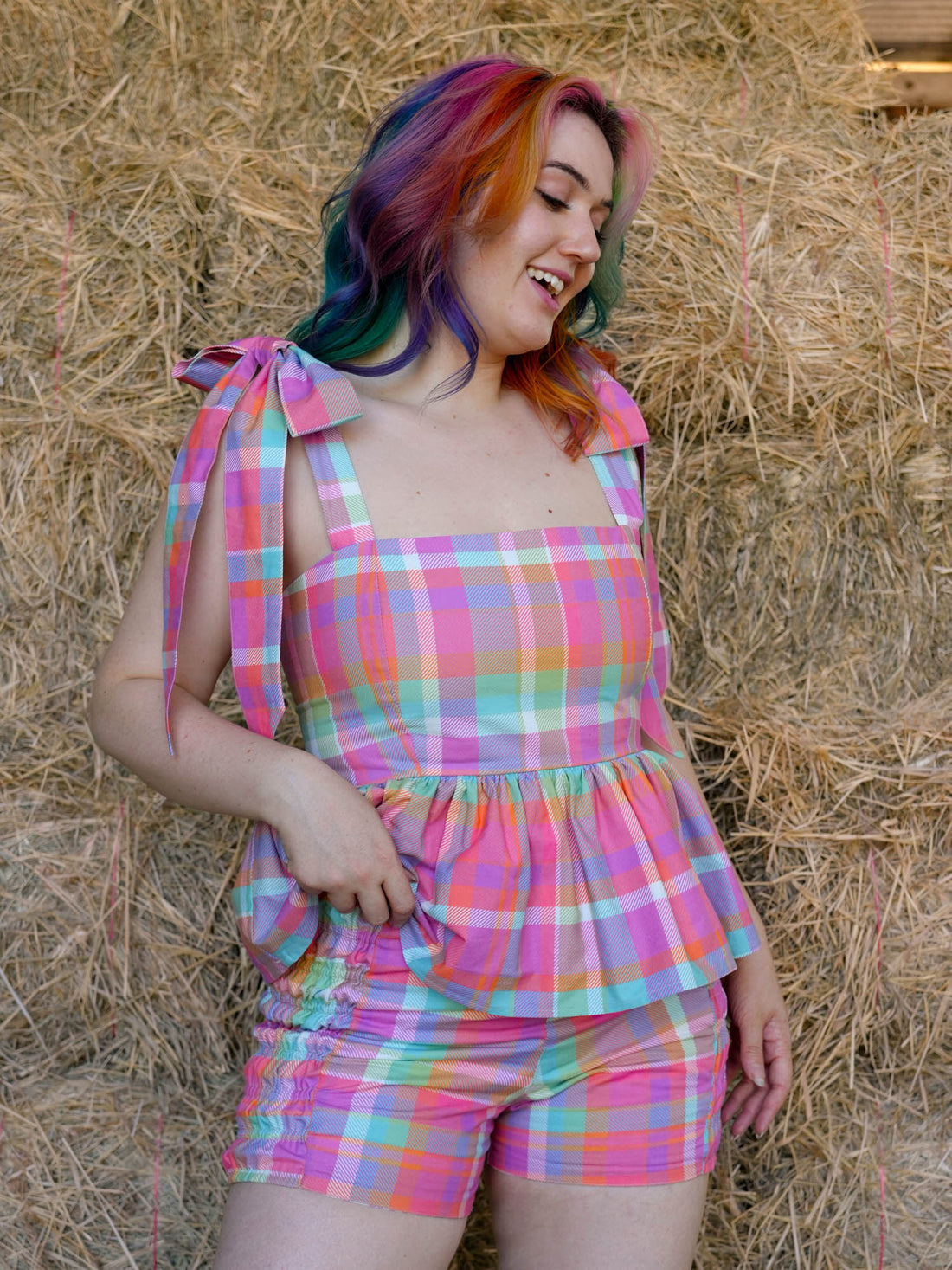 DAYDREAM TOP PINK PLAID
