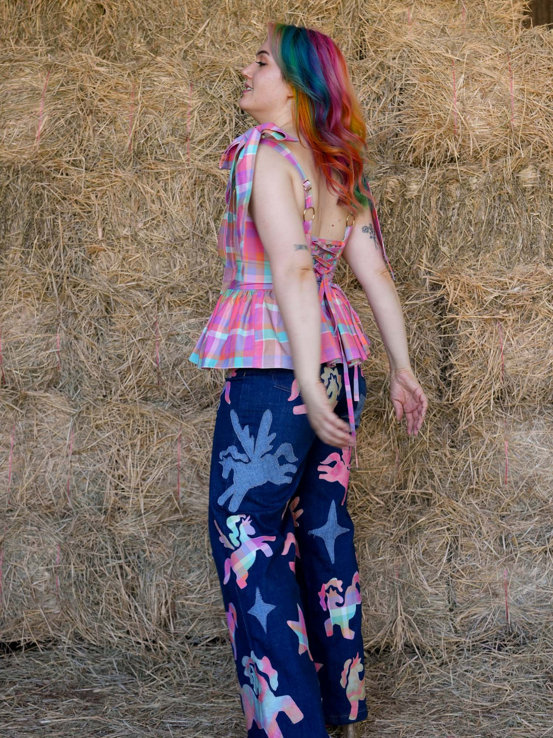 DAYDREAM TOP PINK PLAID