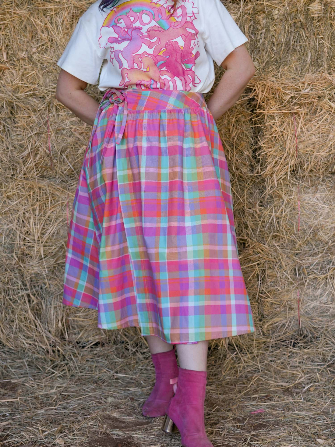 MUSE SKIRT PINK PLAID