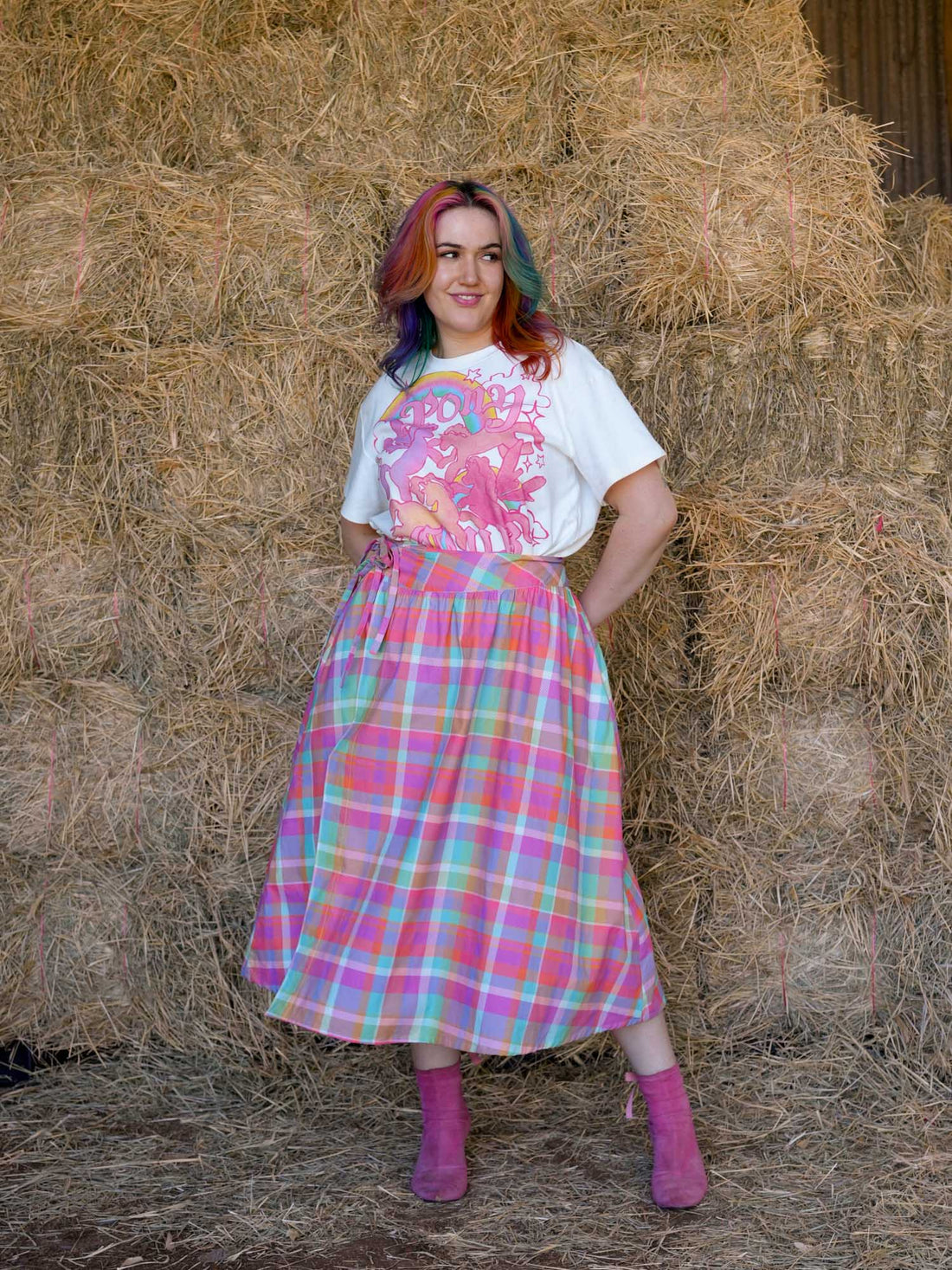 MUSE SKIRT PINK PLAID