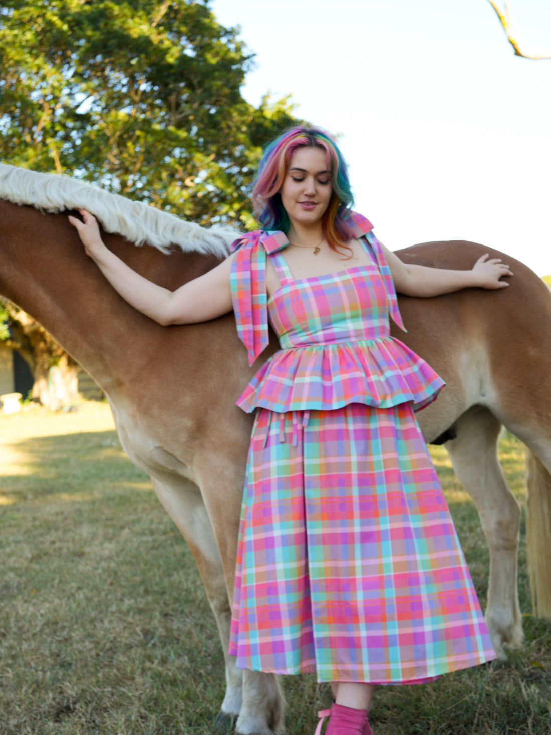 MUSE SKIRT PINK PLAID